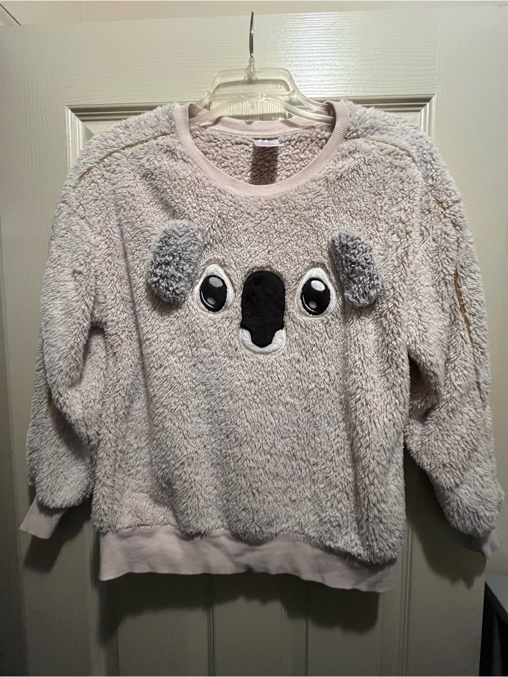 Secret Treasures Women’s XS Beige Fleece Koala Graphic Pajama Top Crew Pullover